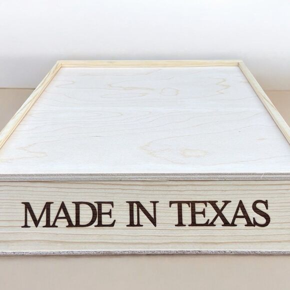 Pie/Cake Box/Tin/Storage Container/Trinket Box “Made In Texas” Square Dining New - Picture 7 of 7